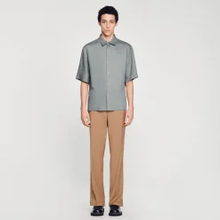Chemises*SANDRO Chemise Boutonnée Gris