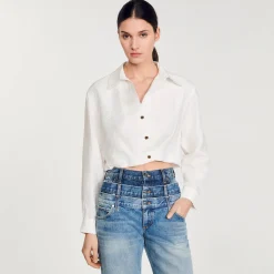 Tops & Chemises*SANDRO Chemise Courte blanc