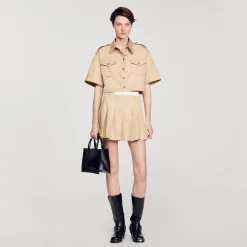 Tops & Chemises*SANDRO Chemise Courte Officier Beige