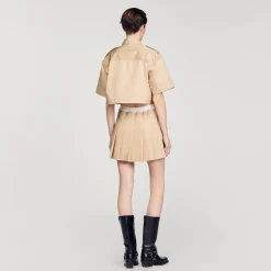 Tops & Chemises*SANDRO Chemise Courte Officier Beige
