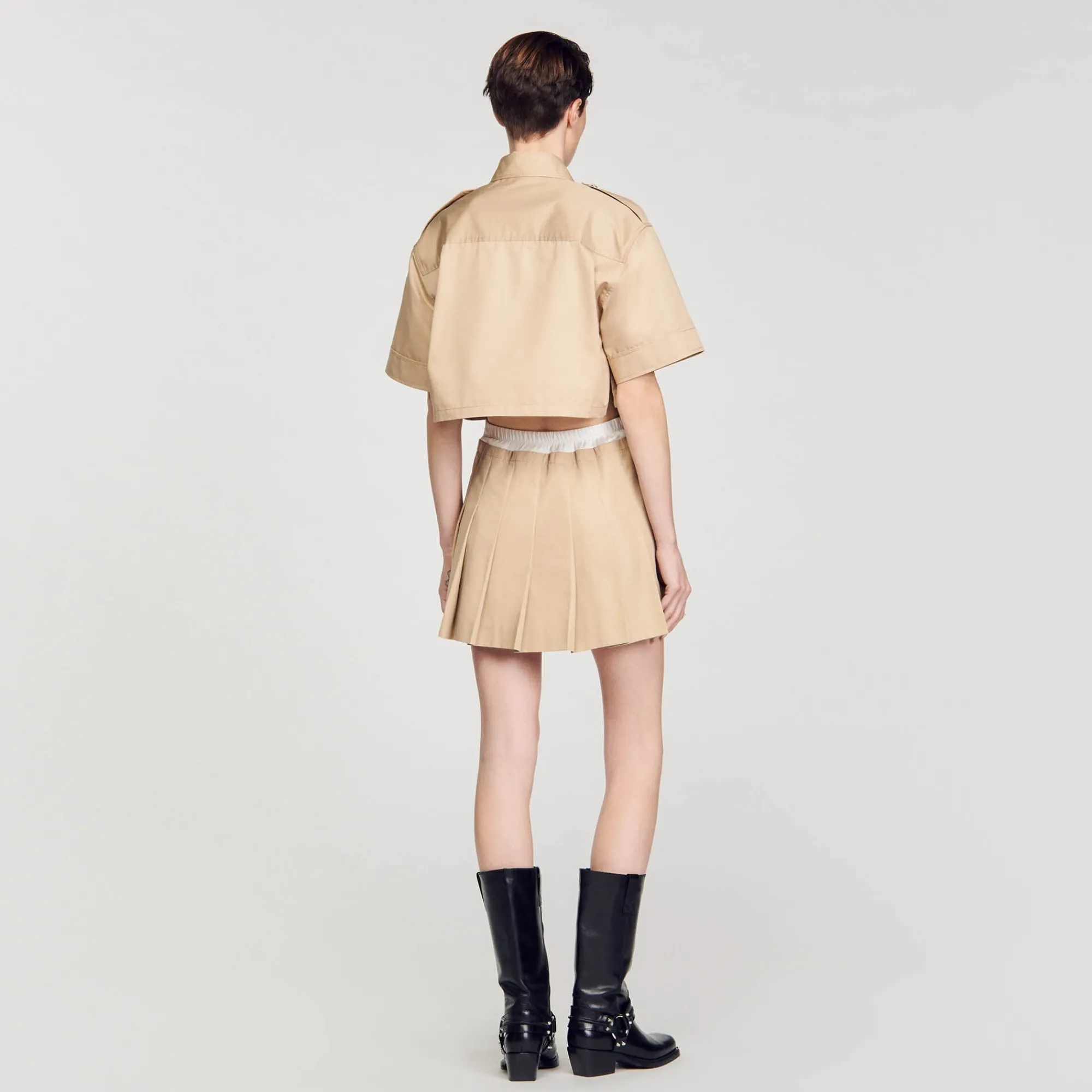 Tops & Chemises*SANDRO Chemise Courte Officier Beige