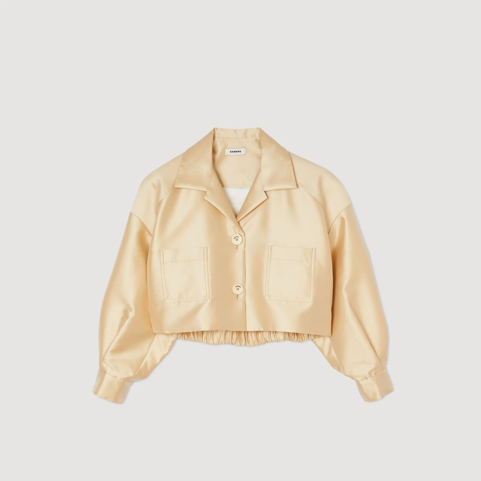 Ensembles|Tops & Chemises*SANDRO Chemise Courte Satinée Beige