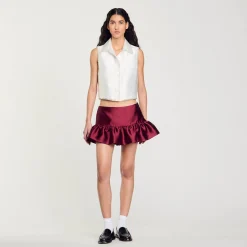 Tops & Chemises*SANDRO Chemise Courte Strassée blanc