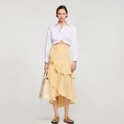 Tops & Chemises*SANDRO Chemise Courte Torsadée blanc