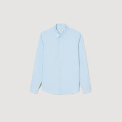 Chemises*SANDRO Chemise En Coton Bleu Clair