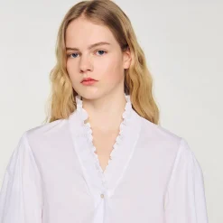 Tops & Chemises*SANDRO Chemise En Coton Biologique blanc