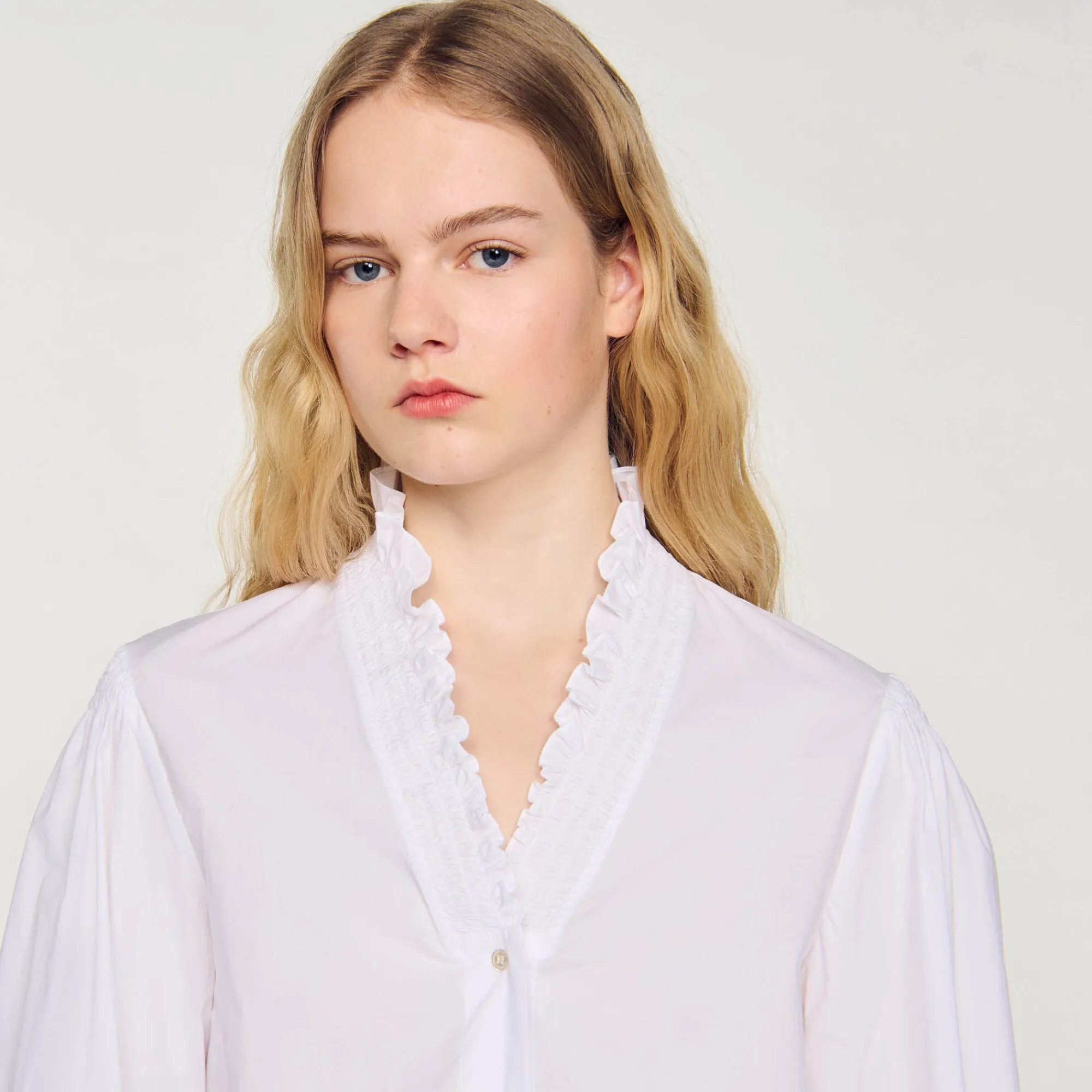 Tops & Chemises*SANDRO Chemise En Coton Biologique blanc
