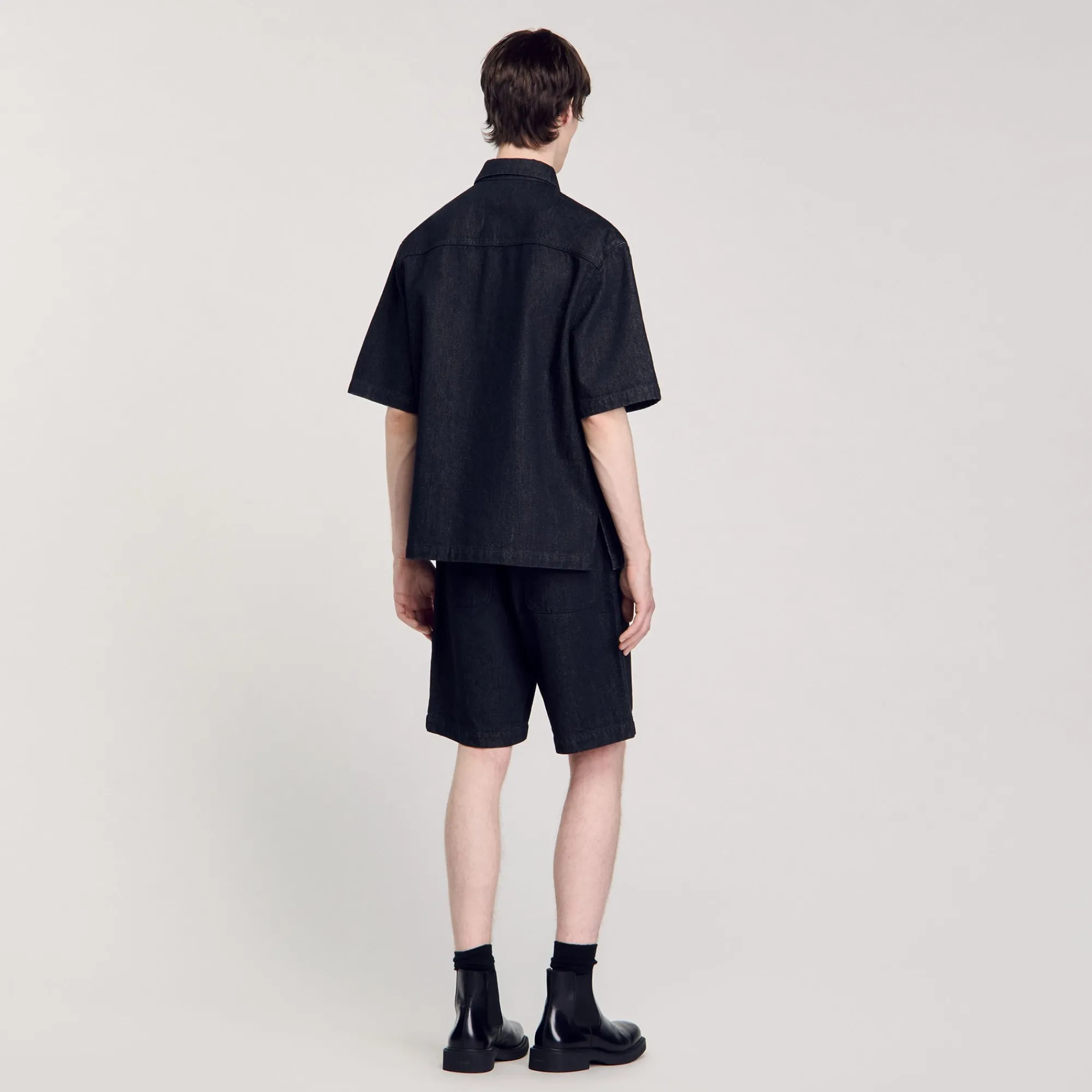 Chemises*SANDRO Chemise En Denim Brut Noir