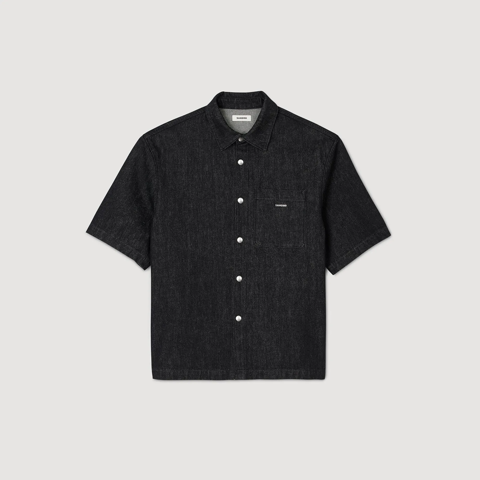 Chemises*SANDRO Chemise En Denim Brut Noir