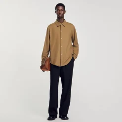 Chemises*SANDRO Chemise En Flanelle Kaki