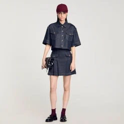 Ensembles|Tops & Chemises*SANDRO Chemise En Jean Bleu brut