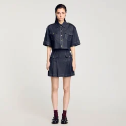Ensembles|Tops & Chemises*SANDRO Chemise En Jean Bleu brut