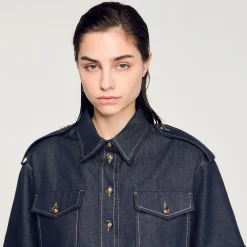 Ensembles|Tops & Chemises*SANDRO Chemise En Jean Bleu brut