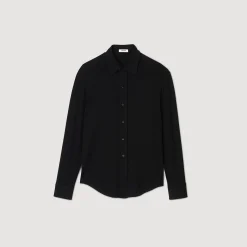 Chemises*SANDRO Chemise En Jersey Noir