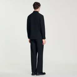 Chemises*SANDRO Chemise En Jersey à Manches Longues Noir