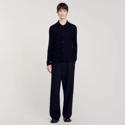 Pulls & Gilets|Chemises*SANDRO Chemise En Maille Noir