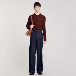 Pulls & Gilets|Chemises*SANDRO Chemise En Maille Cognac