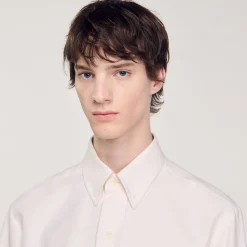 Chemises*SANDRO Chemise En Oxford Flannel blanc