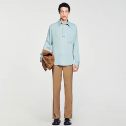 Chemises*SANDRO Chemise Fluide Bleu Ciel