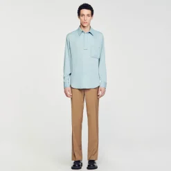 Chemises*SANDRO Chemise Fluide Bleu Ciel