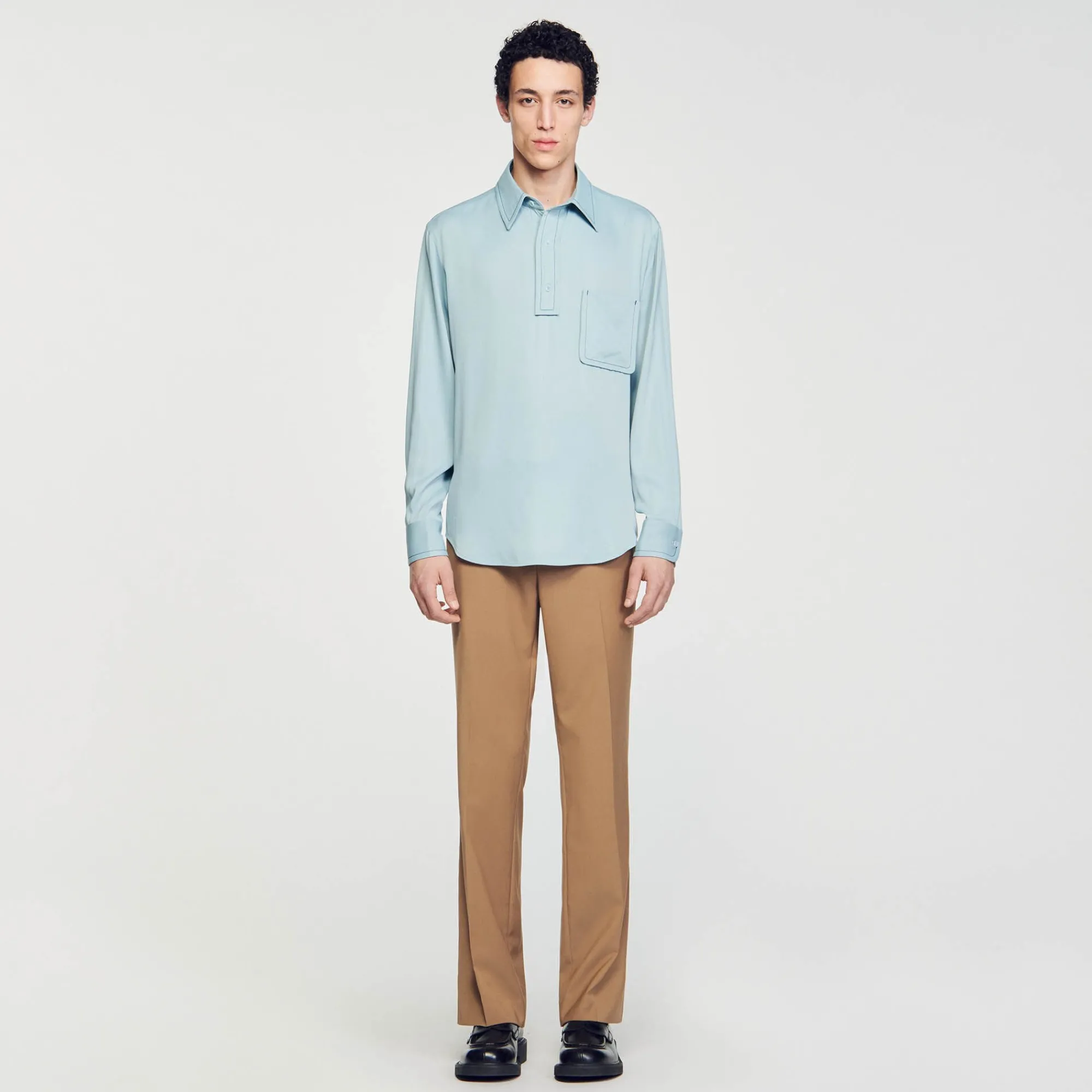 Chemises*SANDRO Chemise Fluide Bleu Ciel