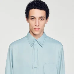 Chemises*SANDRO Chemise Fluide Bleu Ciel