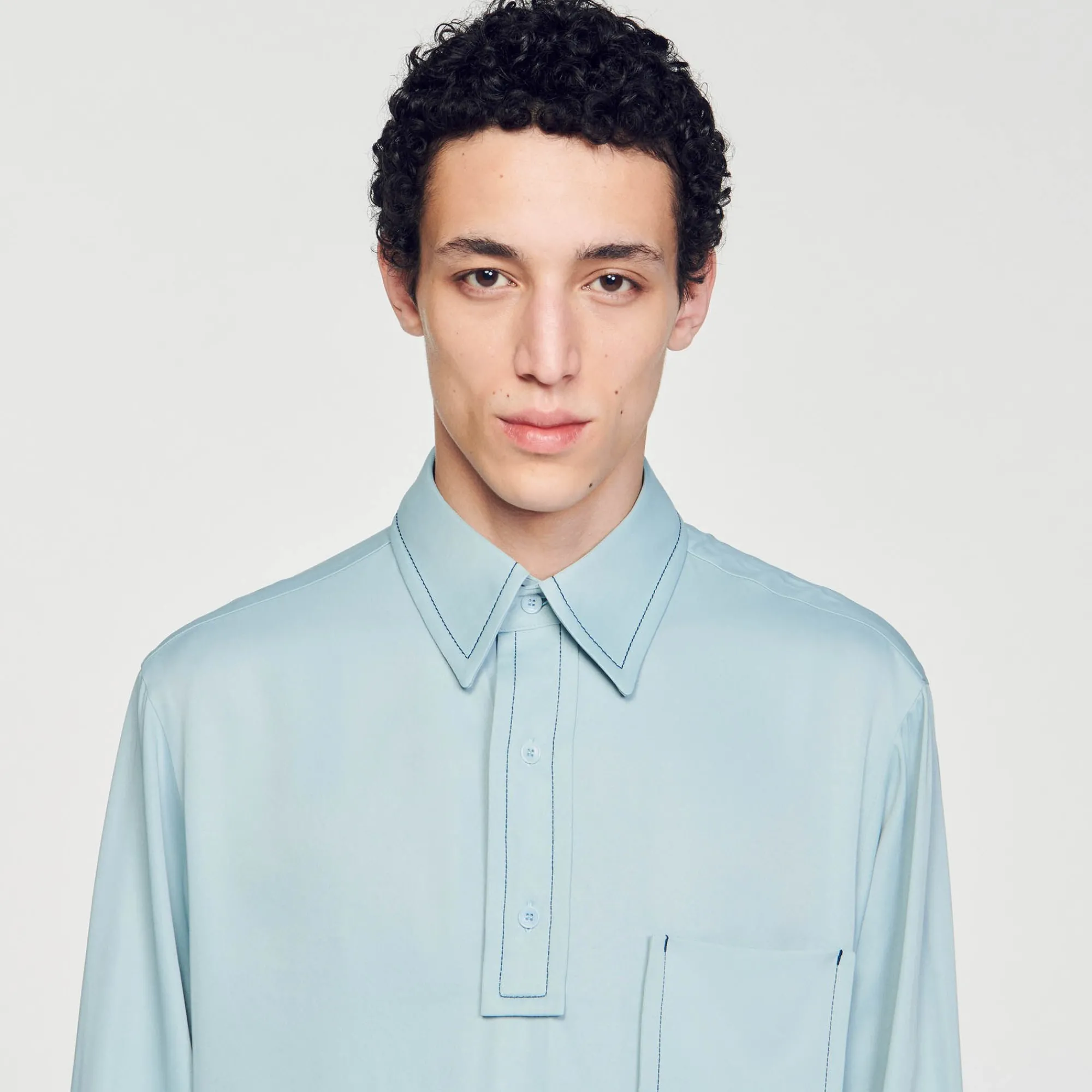 Chemises*SANDRO Chemise Fluide Bleu Ciel