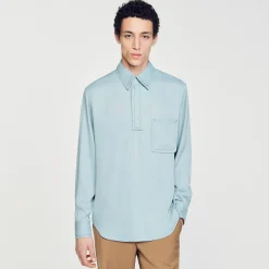 Chemises*SANDRO Chemise Fluide Bleu Ciel