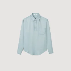 Chemises*SANDRO Chemise Fluide Bleu Ciel