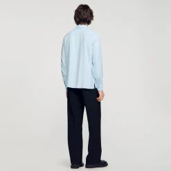 Chemises*SANDRO Chemise Fluide Bleu Clair