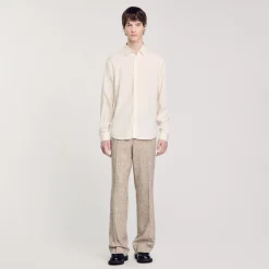 Chemises*SANDRO Chemise Fluide à Manches Longues blanc