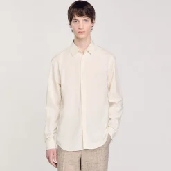 Chemises*SANDRO Chemise Fluide à Manches Longues blanc