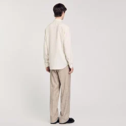 Chemises*SANDRO Chemise Fluide à Manches Longues blanc