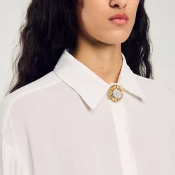 Tops & Chemises*SANDRO Chemise Fluide En Soie blanc