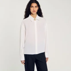 Tops & Chemises*SANDRO Chemise Fluide En Soie blanc