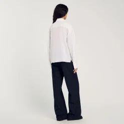 Tops & Chemises*SANDRO Chemise Fluide En Soie blanc