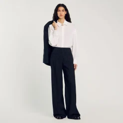 Tops & Chemises*SANDRO Chemise Fluide En Soie blanc