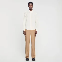 Chemises*SANDRO Chemise Fluide Plissée Ecru