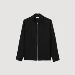 Chemises*SANDRO Chemise Fluide Zippée Noir