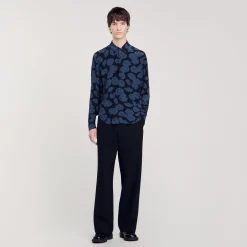 Chemises*SANDRO Chemise Imprimé Camélias Noir