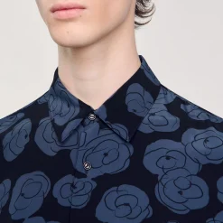 Chemises*SANDRO Chemise Imprimé Camélias Noir