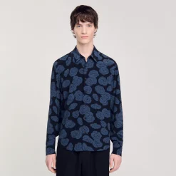 Chemises*SANDRO Chemise Imprimé Camélias Noir