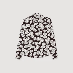 Chemises*SANDRO Chemise Imprimé Camélias Marron