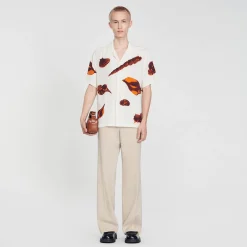 Chemises*SANDRO Chemise Imprimé Coquillages Ecru