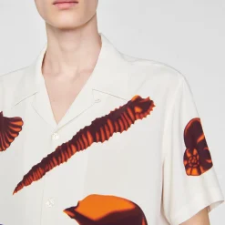 Chemises*SANDRO Chemise Imprimé Coquillages Ecru