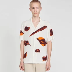 Chemises*SANDRO Chemise Imprimé Coquillages Ecru