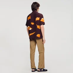Chemises*SANDRO Chemise Imprimé Coquillages Marron Foncé