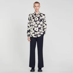 Chemises*SANDRO Chemise Imprimé Fleurs Ecru