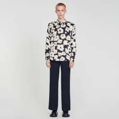 Chemises*SANDRO Chemise Imprimé Fleurs Ecru