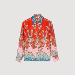 Tops & Chemises*SANDRO Chemise Imprimée Rouge / Bleu
